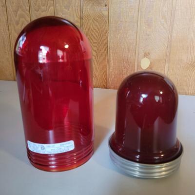 Vintage Glass & Ceramic Insulators & Two Red Indicator Globes (O-DW)