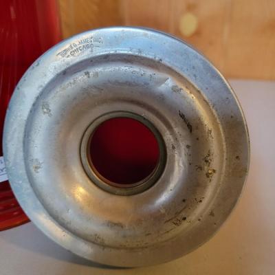 Vintage Glass & Ceramic Insulators & Two Red Indicator Globes (O-DW)