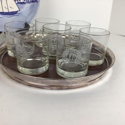 1088 Port of Oxford Maryland Cocktail Glasses Shard Pottery
