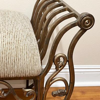 ASHLEY FURNITURE ~ Antique Bronze Upholstered Bench