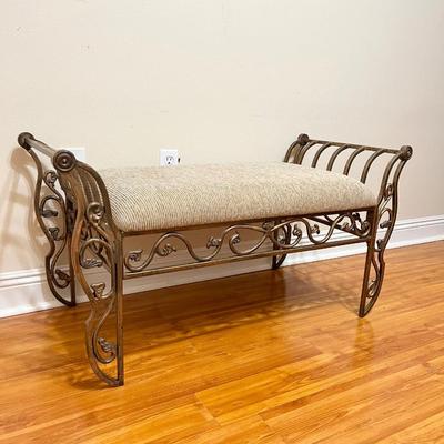 ASHLEY FURNITURE ~ Antique Bronze Upholstered Bench