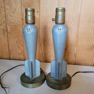 Pair of Unique Vintage Mortar Lamps (O-DW)