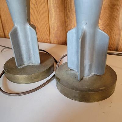 Pair of Unique Vintage Mortar Lamps (O-DW)