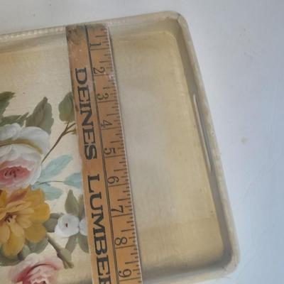 Shabby hand painted Vintage wooden tray with trinket box