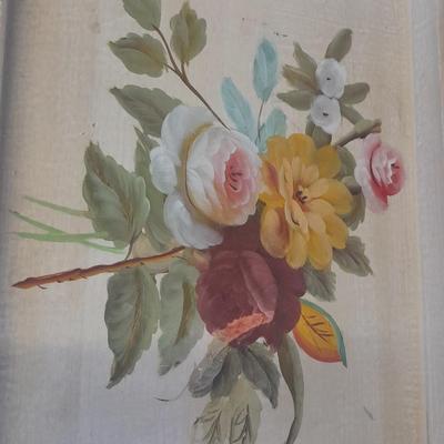 Shabby hand painted Vintage wooden tray with trinket box