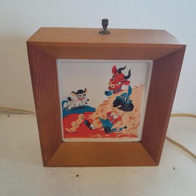 Working Rare Vintage 1950's Little boy Blue Levinson Mfg. Co Wood frame
