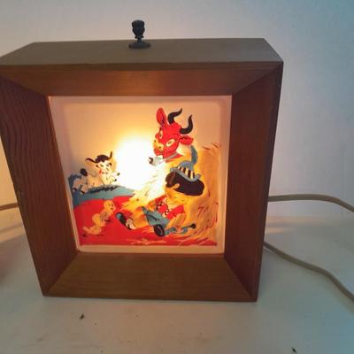 Working Rare Vintage 1950's Little boy Blue Levinson Mfg. Co Wood frame