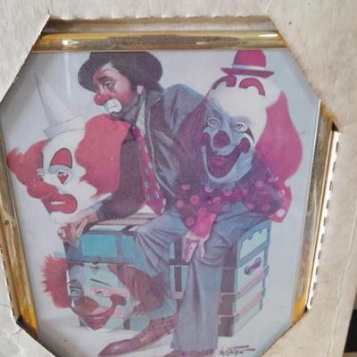 Ringling Bros and Barnum & Bailey Poster with framed Chuck Oberstein Clown picture set