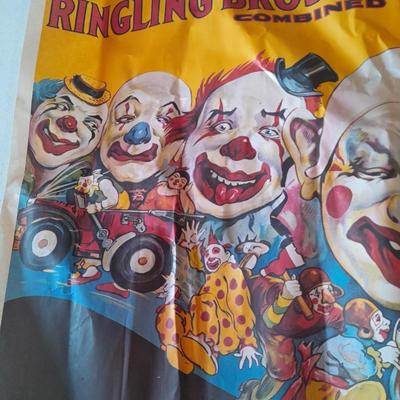 Ringling Bros and Barnum & Bailey Poster with framed Chuck Oberstein Clown picture set