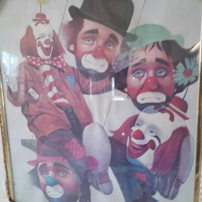 Ringling Bros and Barnum & Bailey Poster with framed Chuck Oberstein Clown picture set