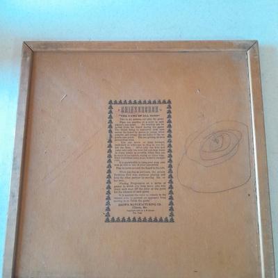 Vintage wooden Brown Mfg. Chinese Checkers Board Chinkerchek " The Game of all ages"