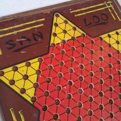Northwestern Products Co, SAN LOO reversible Chinese Checkers game board,