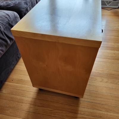 Ikea Side Table on casters w Adjustable Shelf 21lx16dx25H