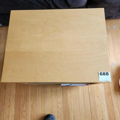 Ikea Side Table on casters w Adjustable Shelf 21lx16dx25H