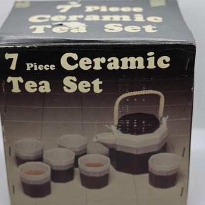 (7) Piece Ceramic Tea Set with Original Box