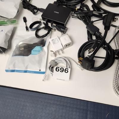 Large Lot USB Adaptors Cords, Power Cords Power Port+6 and More