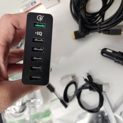 Large Lot USB Adaptors Cords, Power Cords Power Port+6 and More