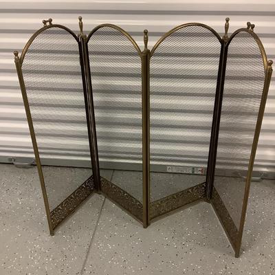 Antique Bronze Fire screen 4 panels 32"H  12.5"W each panel 51"W