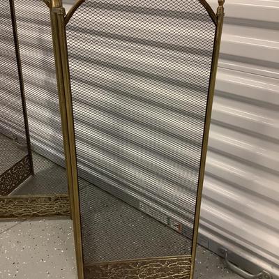 Antique Bronze Fire screen 4 panels 32"H  12.5"W each panel 51"W