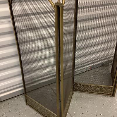 Antique Bronze Fire screen 4 panels 32"H  12.5"W each panel 51"W