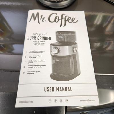 Mr. Coffee Burr Coffee Grinder, Automatic Grinder 18 Presets for French Press, Drip Coffee, Espresso, 18-Cup Capacity, Stainless Steel