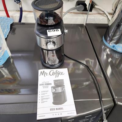 Mr. Coffee Burr Coffee Grinder, Automatic Grinder 18 Presets for French Press, Drip Coffee, Espresso, 18-Cup Capacity, Stainless Steel
