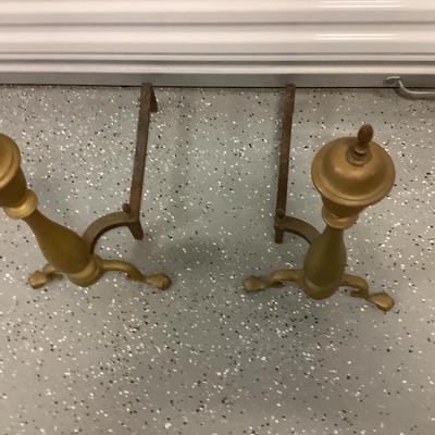 Andirons Bronze Antique, Ball & Claw, Chippendale Log Holders, Fire Dog 23"H 11"W 18" depth