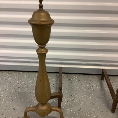 Andirons Bronze Antique, Ball & Claw, Chippendale Log Holders, Fire Dog 23"H 11"W 18" depth
