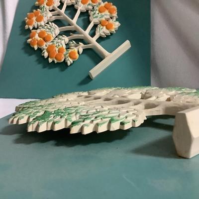 Vintage Syroco Wood All Four Seasons Wall Art Plagues, mid-century each 10" x 10"