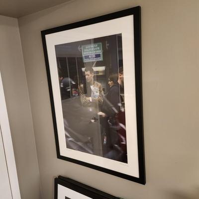 Framed Art Photo "Waiting to Cross" Signed  28x38