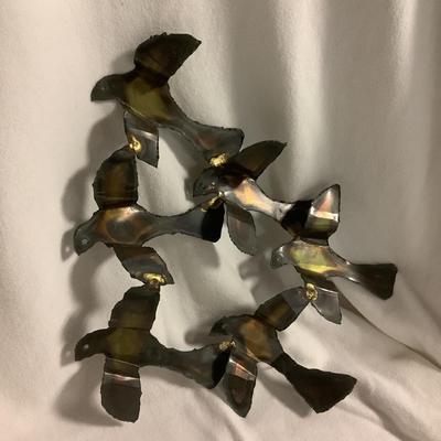 Vintage Metal Wall Art "The Birds" 17" x 13"