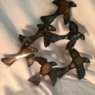 Vintage Metal Wall Art "The Birds" 17" x 13"