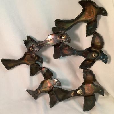 Vintage Metal Wall Art "The Birds" 17" x 13"