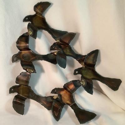 Vintage Metal Wall Art "The Birds" 17" x 13"
