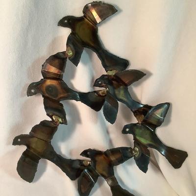 Vintage Metal Wall Art "The Birds" 17" x 13"