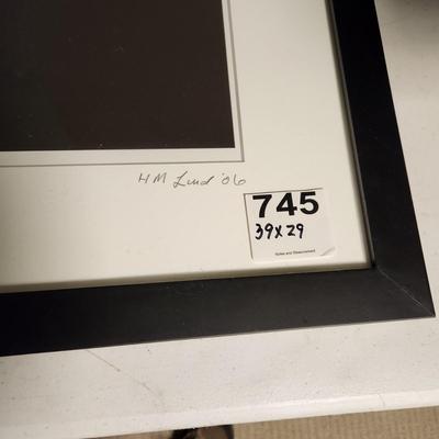 Framed Art Photo "Edge Lit Form" Signed 39x29