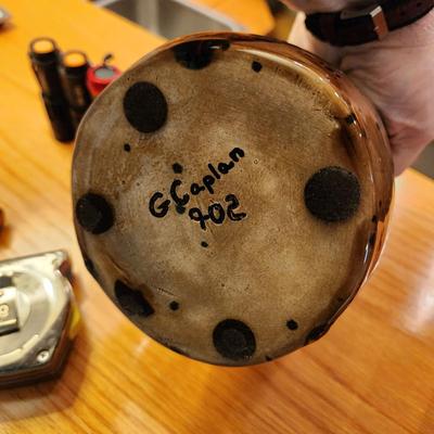 Handcrafted Pottery by G Caplan & Small Wooden Box