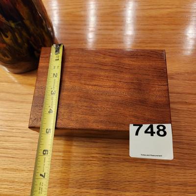 Handcrafted Pottery by G Caplan & Small Wooden Box