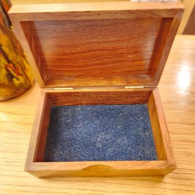 Handcrafted Pottery by G Caplan & Small Wooden Box
