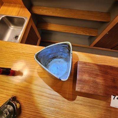 Handcrafted Pottery by G Caplan & Small Wooden Box