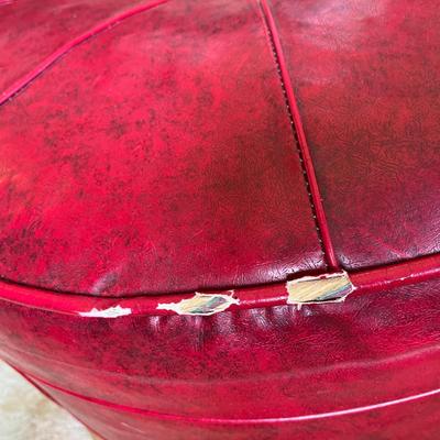 Vintage Red Ottoman