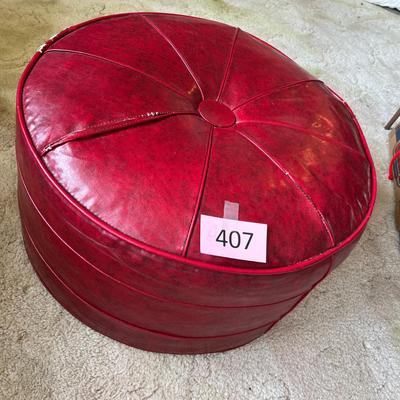 Vintage Red Ottoman