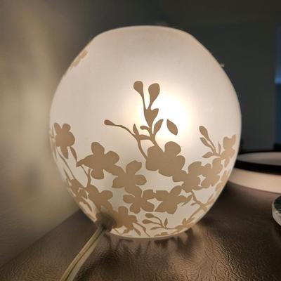 Ikea Knubbig Round Frosted Table Lamp Cherry Blossoms White