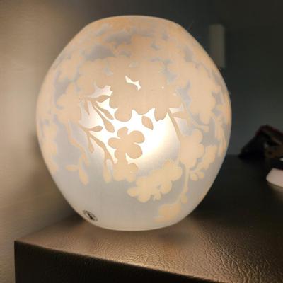 Ikea Knubbig Round Frosted Table Lamp Cherry Blossoms White