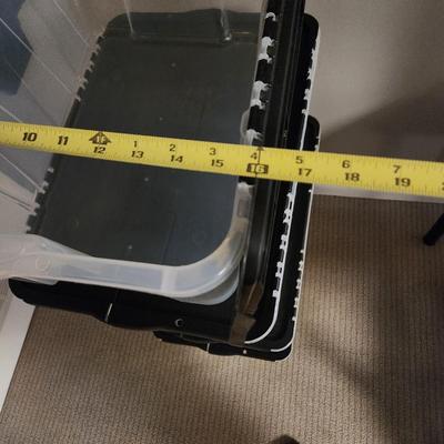 4 large Plastic Storage Totes 22x16x12