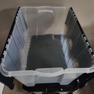 4 large Plastic Storage Totes 22x16x12