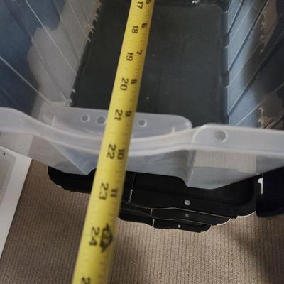 4 large Plastic Storage Totes 22x16x12