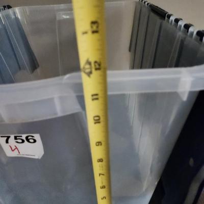 4 large Plastic Storage Totes 22x16x12
