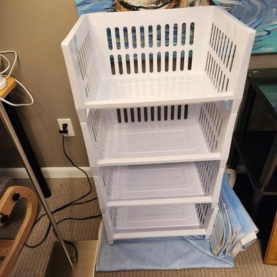 4 Stacking Plastic Storage organizer each = 19x14x9H