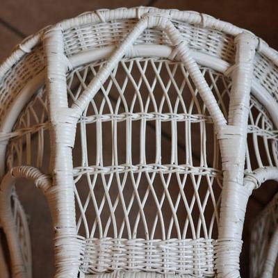 Childâ€™s White Wicker Rocking Chair